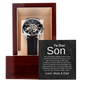 New Price Cut for Today. To Our Son, Remarkable Young Man - Strength, Wisdom & Courage - Openwork Watch, Case, and Message Card