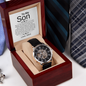 Last day to order for V-Day & Huge Price Cut, To my Son , From Mom - To a Remarkable Young Man - Strength, Wisdom & Courage - Openwork Watch, Case, and Message Card