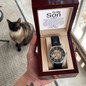 Last day to order for V-Day & Huge Price Cut, To my Son , From Mom - To a Remarkable Young Man - Strength, Wisdom & Courage - Openwork Watch, Case, and Message Card