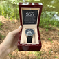 New Price Cut for Today. To Our Son, Remarkable Young Man - Strength, Wisdom & Courage - Openwork Watch, Case, and Message Card