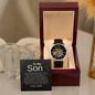 Deep price cut for V-Day. To Son, From Dad - Openwork Watch, Case, and Message Card- To a Remarkable Young Man - Strength, Wisdom & Courag