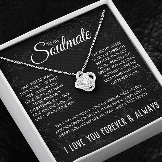 To My Soulmate Love Knot Necklace