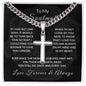 To My Soulmate - Artisan Cross on Cuban Chain - Noir Petal Watermark