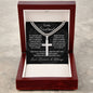 To My Soulmate - Artisan Cross on Cuban Chain - Noir Petal Watermark