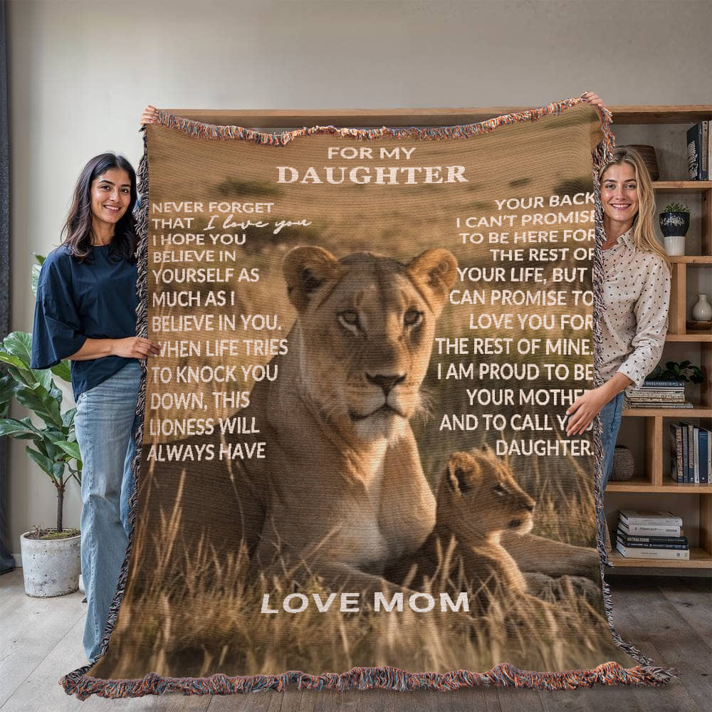 Deep Sale for V-Day! Order today to be delivered by V-Day. A Warm and Cozy WOVEN BLANKET- A Loving & Meaningful Gift for Your Daughter
