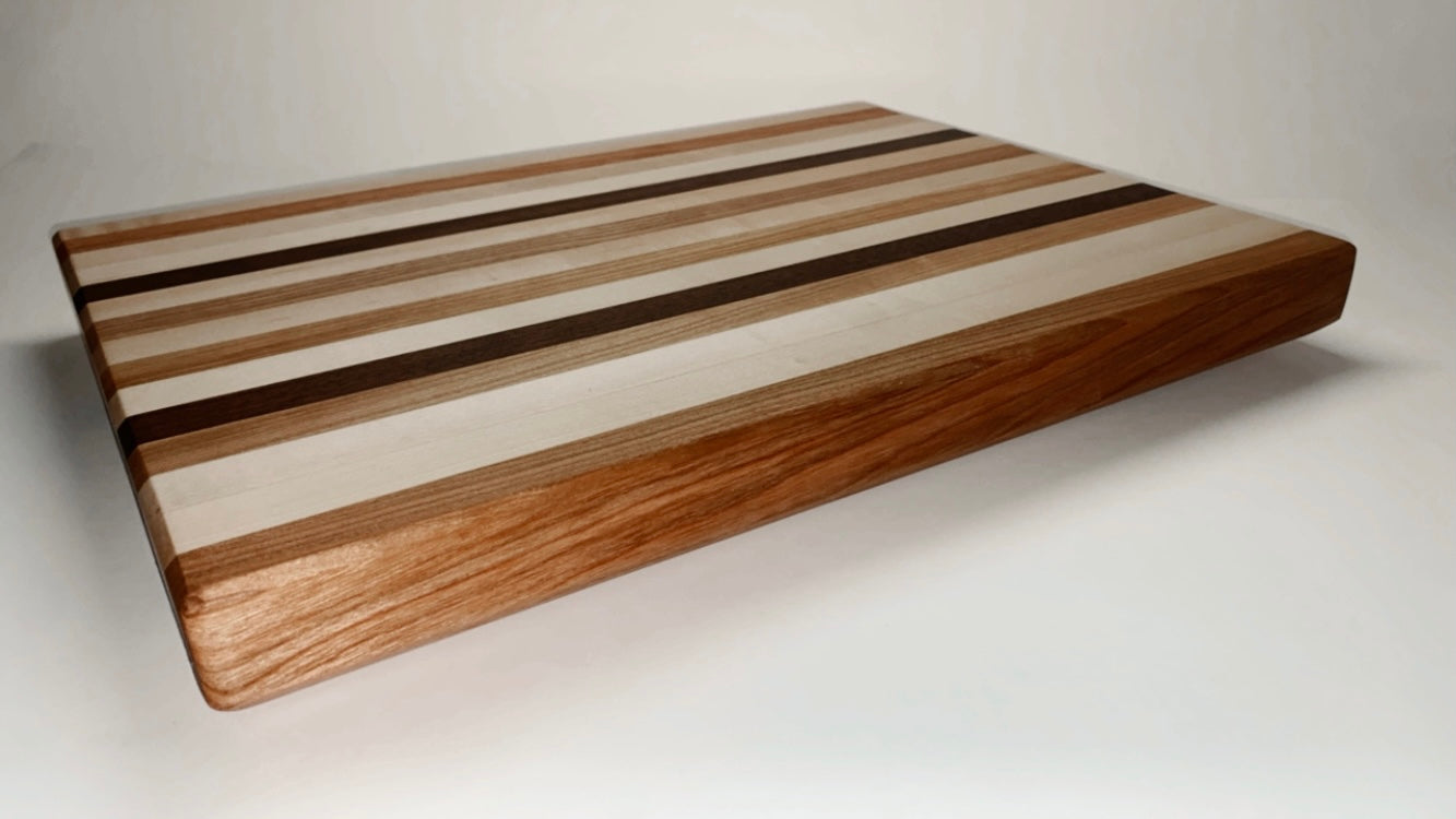 Large Cutting Board - "Rib Board" - Walnut, Maple, Cherry