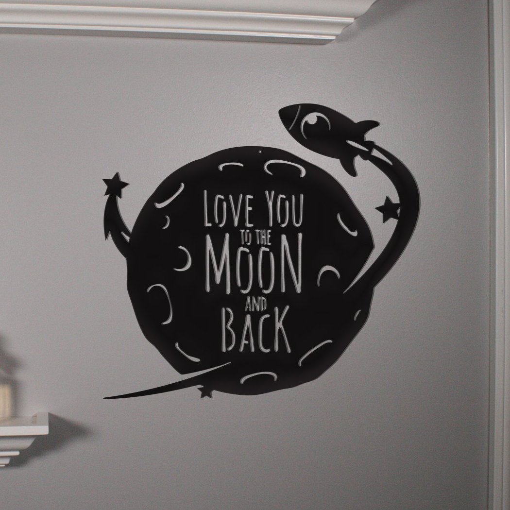 Moon and Back - Rocket - Metal Wall Art/Decor