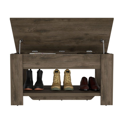 Versatile Storage Table with Lower Shelf - Stylish Dark Brown Finish for All Your Organizational Needs