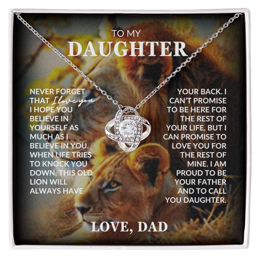 Special Gift for Your Daughter with a Heart of a Lion - This Old Lion Always Has Your Back - Full Beautiful Message Card