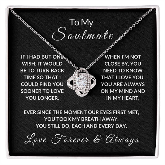 To My Soulmate - Noir Love Knot Necklace