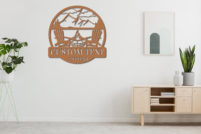 Custom Family Badge with Fire Pit Design