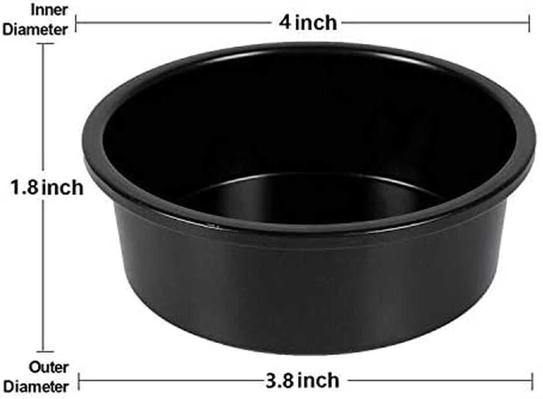 4 Inch Cake Pan, Mini Cake Pan with Removable Bottom, Food Grade Aluminum Material and Non-Stick Coating. Our 4-Inch Cake Pan Is Evenly Heated and Durable. (3 Packs)