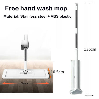 Squeeze Mop Magic Flat Hands Free Washing Lazy Mops for House Floor Cleaning Household Cleaning Tools with Replaced Pads